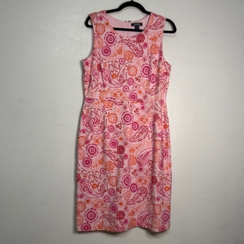 Lands’ End Pink Paisley Sleeveless Dress, Sz 10.